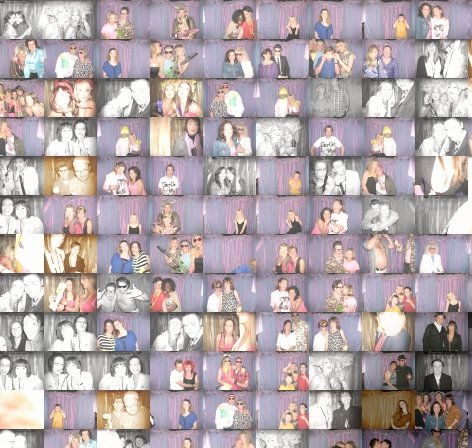 Zoom into single tiles of a Mosaic Tapestry of Xan from her Photobooth images.